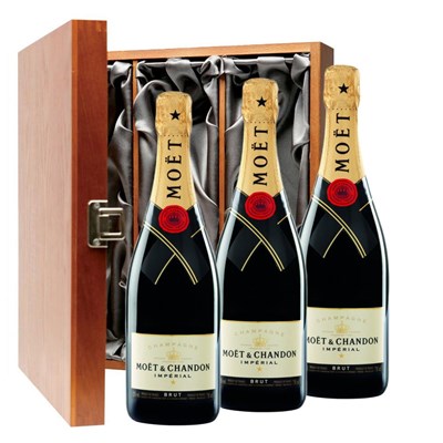 Moet &amp;amp; Chandon Brut Imperial Treble Luxury Gift Boxed Champagne
